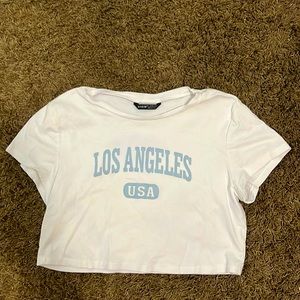 SHEIN Los Angeles USA Cropped tee